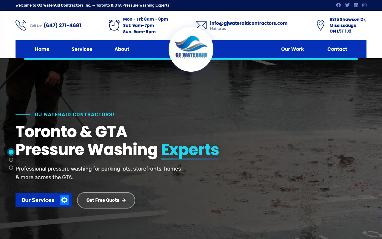 GJ WaterAid Contractors - Pressure Washing Website